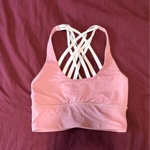Lululemon Strappy Light Pink Sports Bra with Crisscross Back